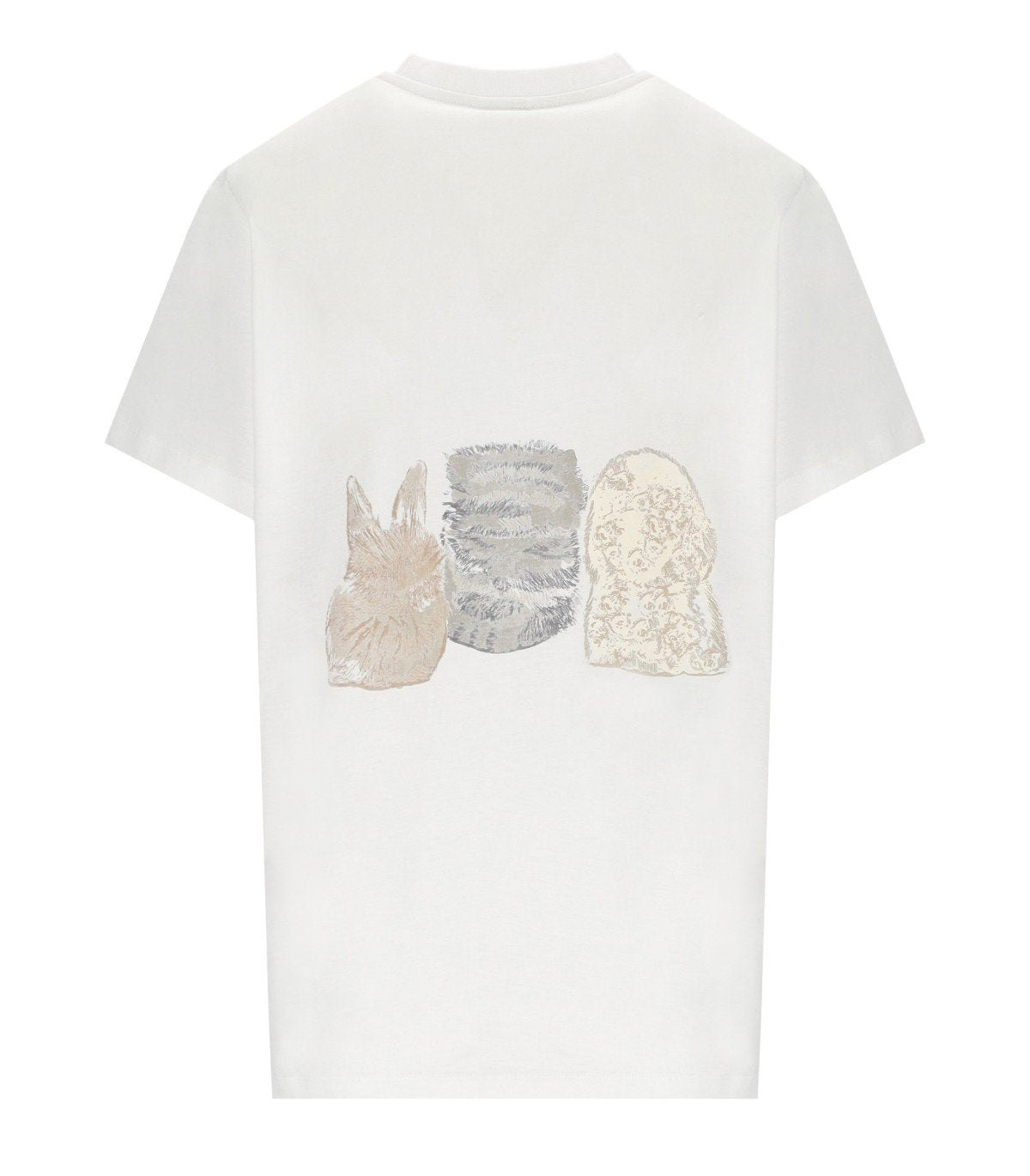さ*こ様 GANNI ホワイト Tシャツ 動物イラスト T-shirt Basic Animals Bianca GANNI | Ferraris Boutique