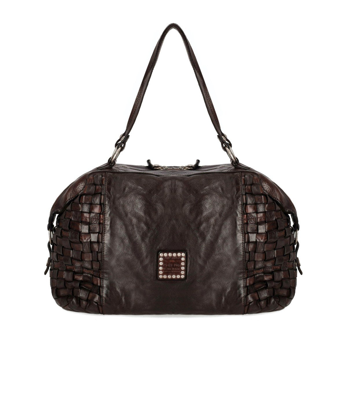 CAMPOMAGGI RACHELE LARGE DARK BROWN BOWLER BAG