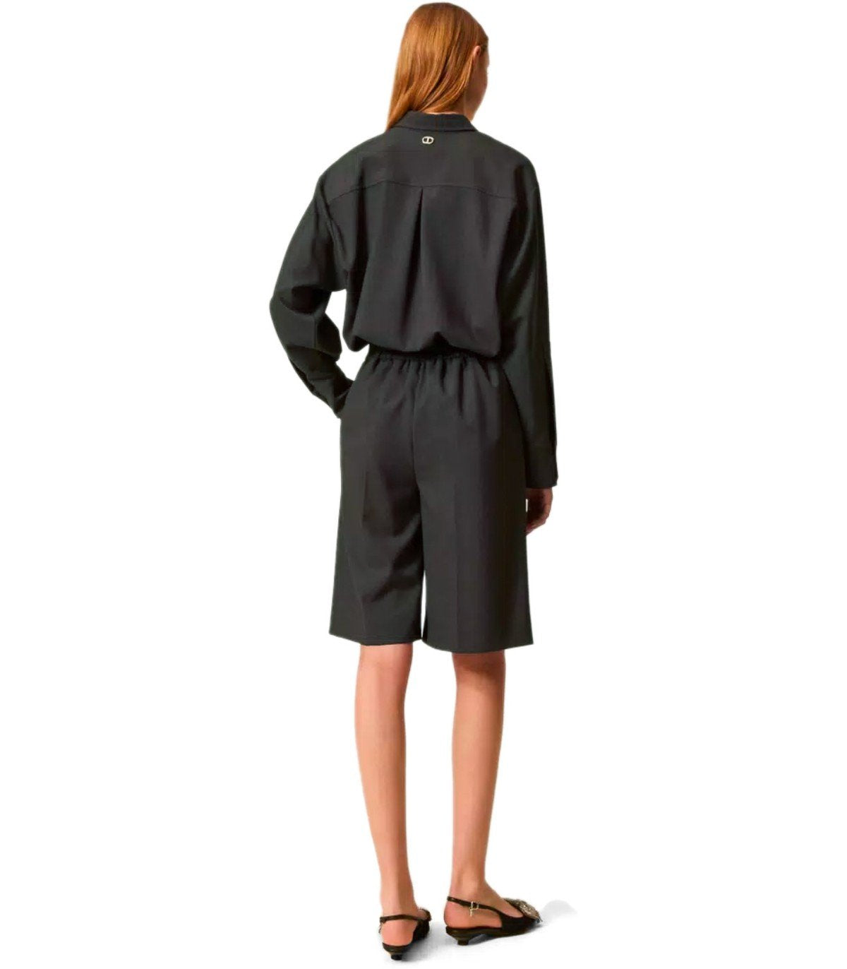 TWINSET ANTHRACITE GREY BERMUDA SHORTS