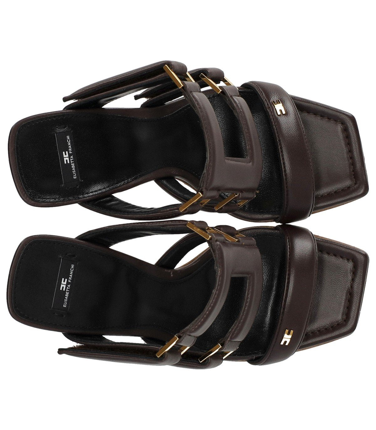 ELISABETTA FRANCHI BRAUNE MULE MIT ABSATZ