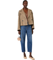 MAX MARA WEEKEND MAGA BEIGE CROPPED TRENCHCOAT
