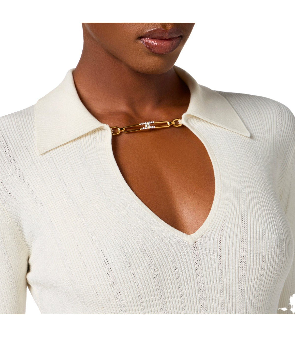 ELISABETTA FRANCHI MILK POLO PULLOVER