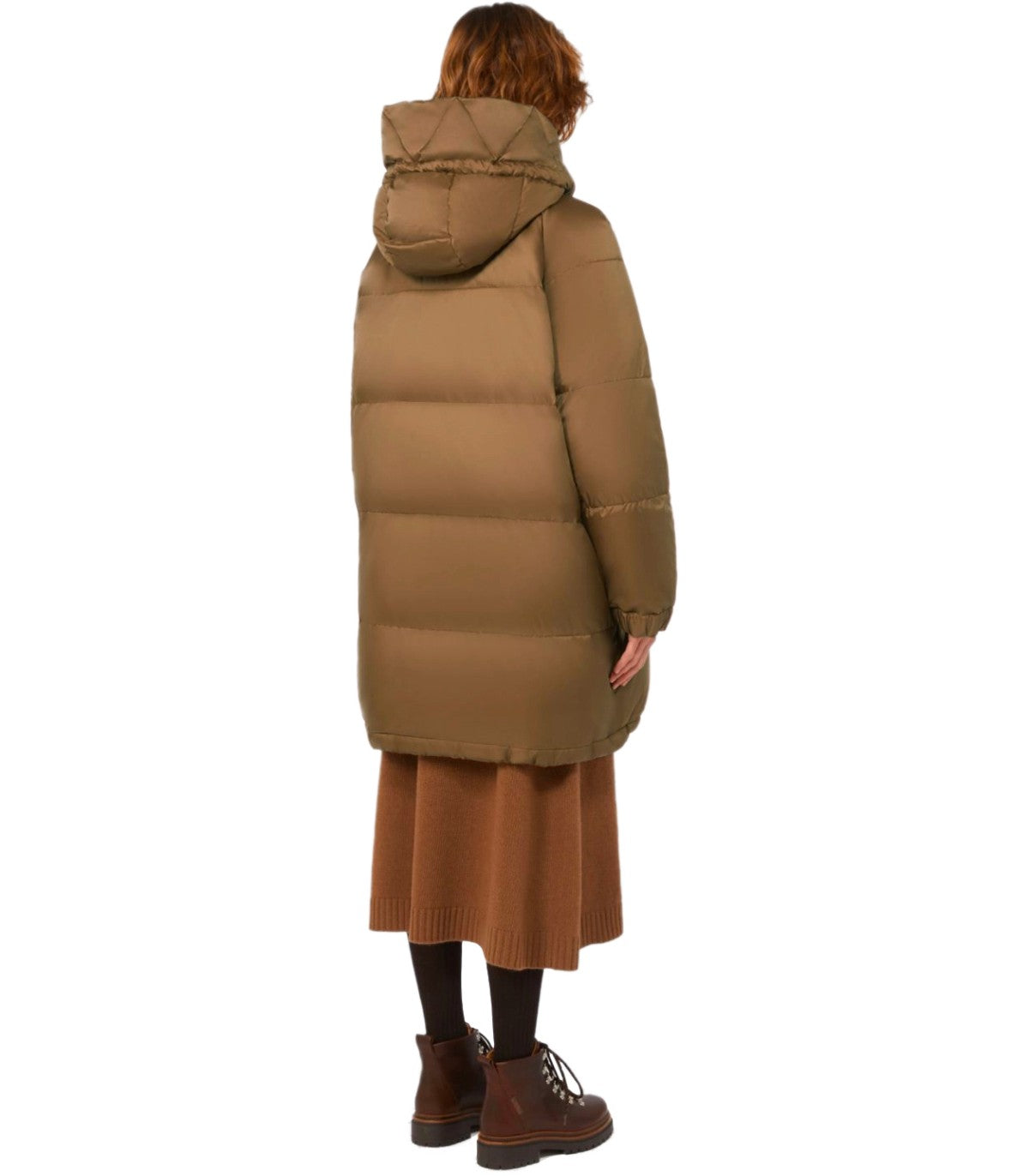 MAX MARA WEEKEND ANFORA BROWN HOODED DOWN JACKET