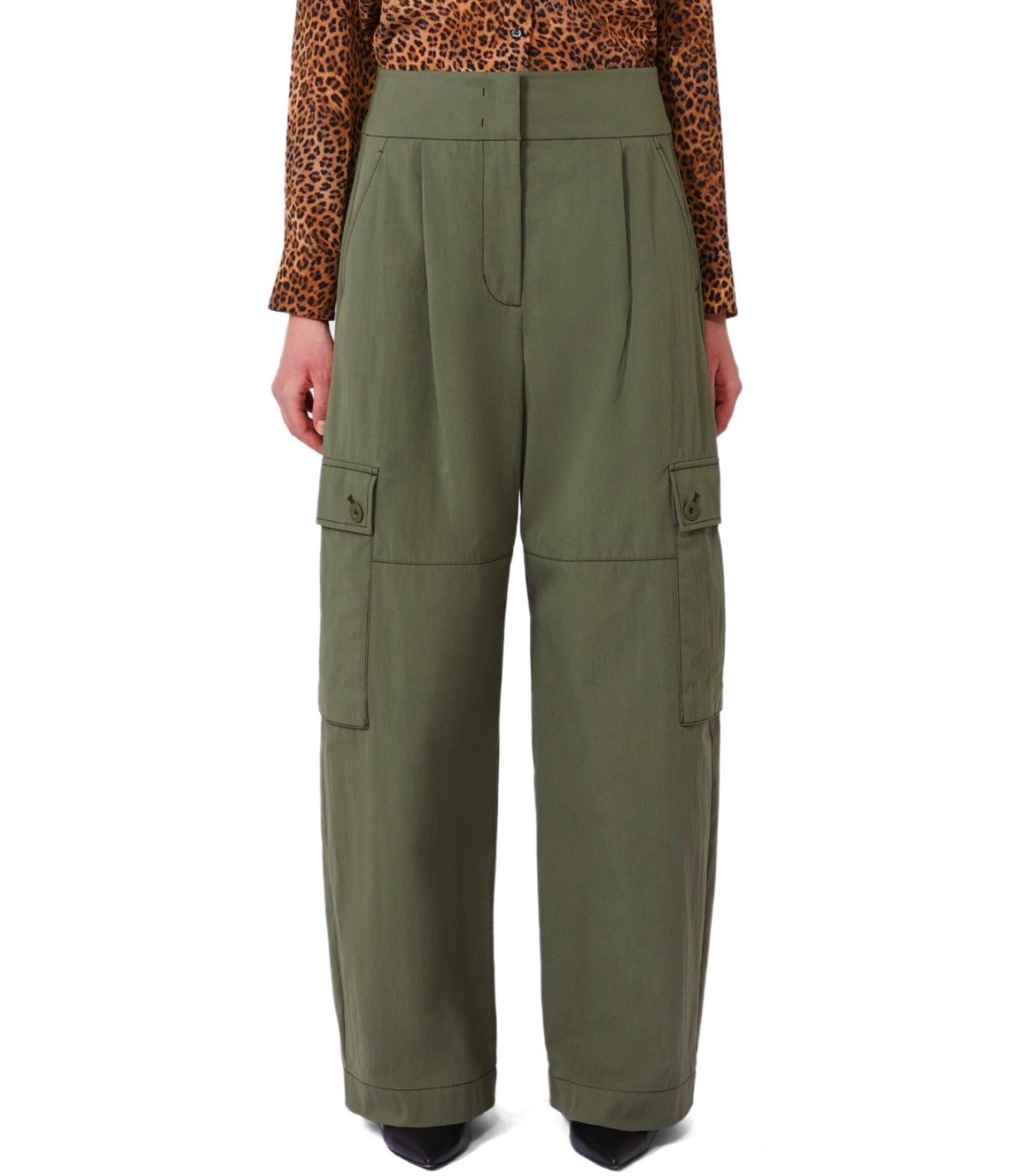 MAX MARA WEEKEND AQUILA GREEN CARGO TROUSERS