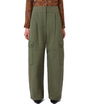 MAX MARA WEEKEND AQUILA GREEN CARGO TROUSERS