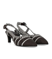 STRATEGIA BROWN WOVEN SLINGBACK PUMP