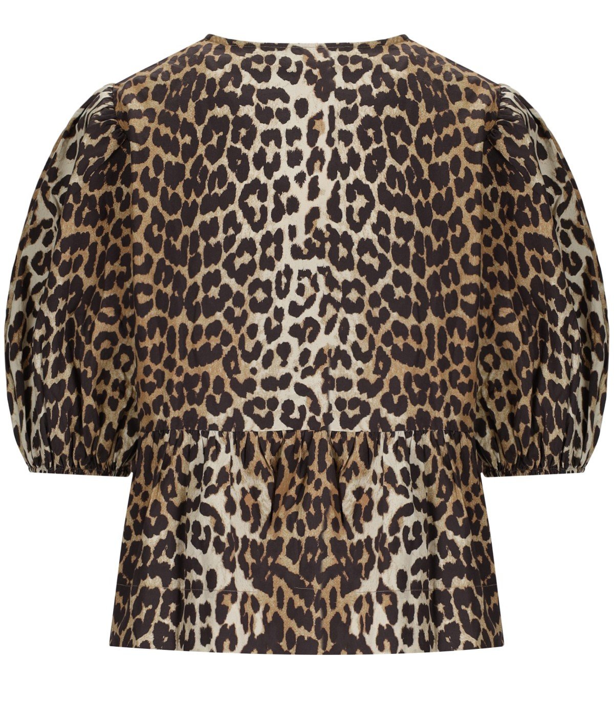 GANNI PEPLUM BLUSE MIT ANIMALDRUCK