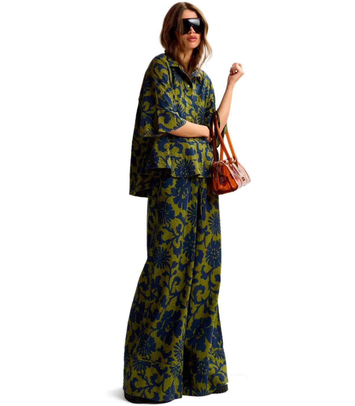 ESSENTIEL ANTWERP JOMERY GREEN AND BLUE PANTS