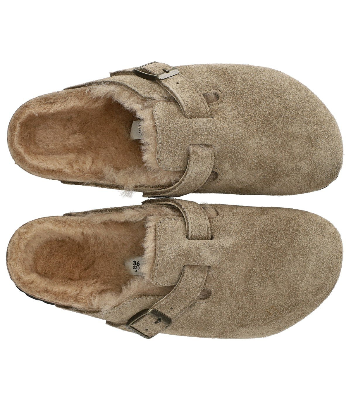 BIRKENSTOCK BOSTON SHEARLING TAUPE CLOG