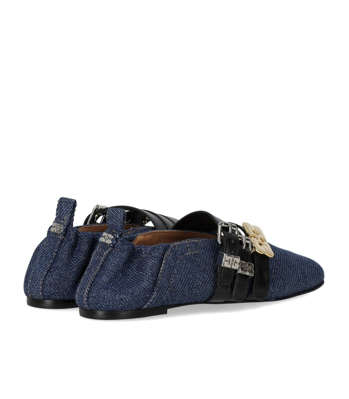 GANNI SUE TRIPLE DENIM BALLET FLAT SHOE