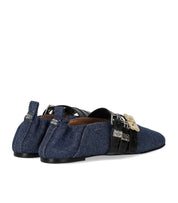 GANNI SUE TRIPLE DENIM BALLET FLAT SHOE