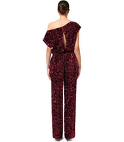 ELISABETTA FRANCHI ROUGE NOIR JUMPSUIT WITH SEQUINS