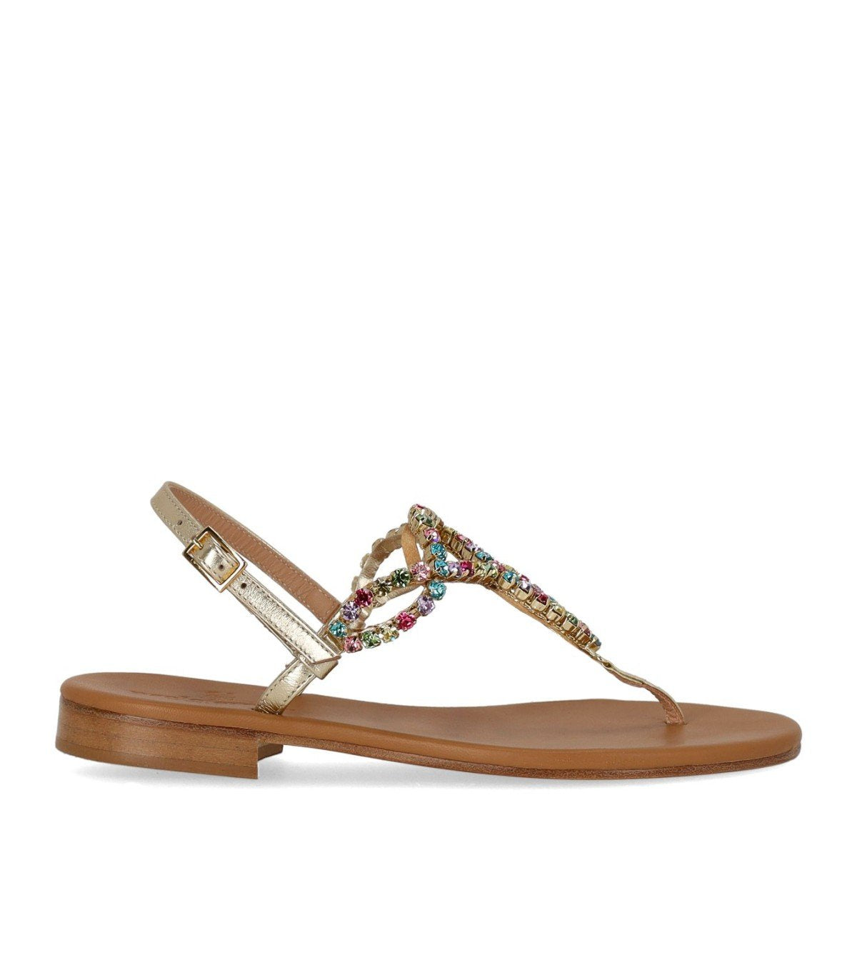 PAOLO FERRARA PLATIN THONG SANDAL