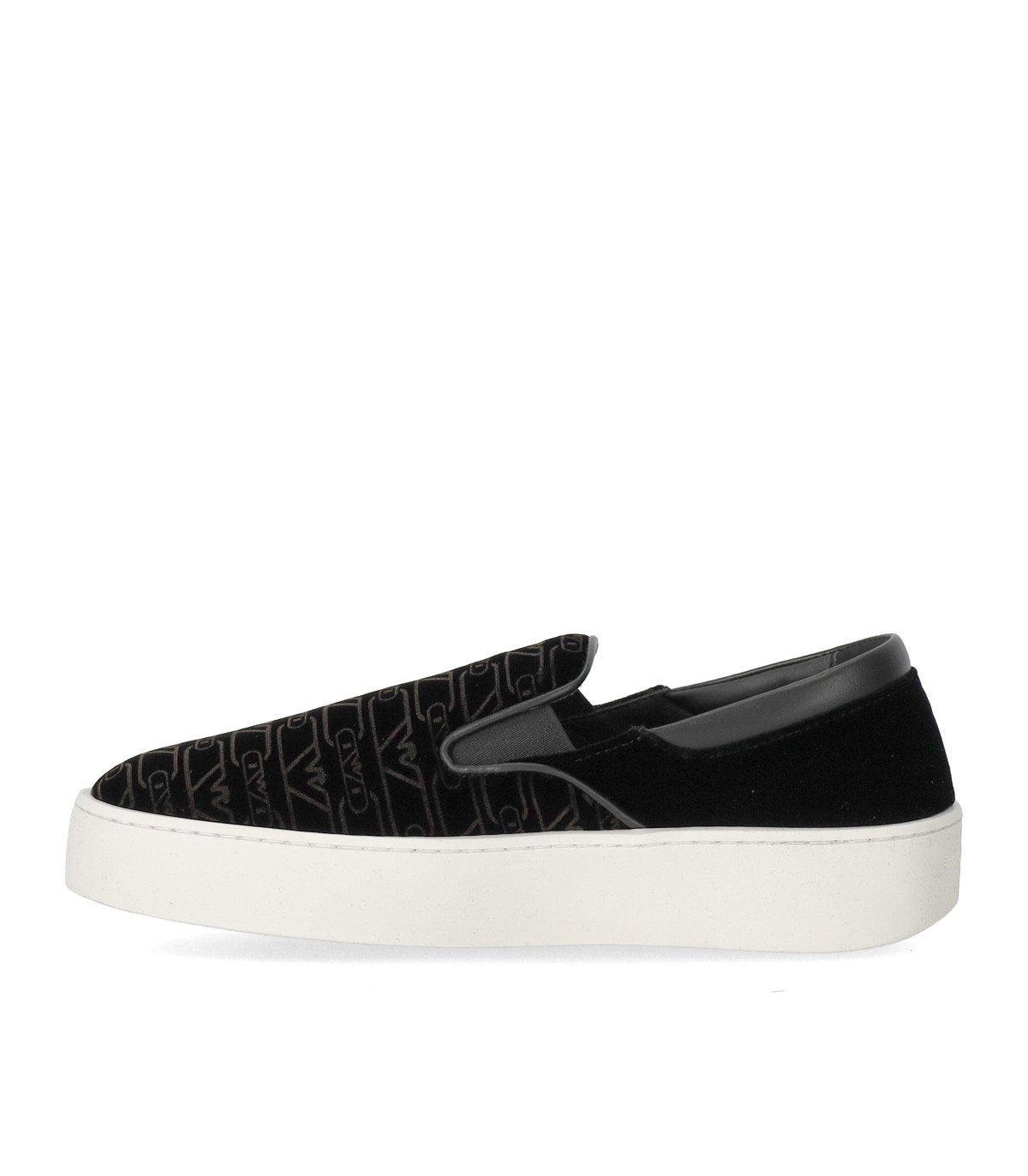 EMPORIO ARMANI BLACK MONOGRAM SLIP-ON SNEAKER – FerrarisBoutique