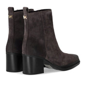 MICHAEL KORS LEX CHOCOLATE HEELED ANKLE BOOT