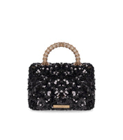 KURT GEIGER KENSINGTON PAILLETTES MINI SCHWARZE HANDTASCHE