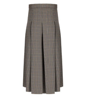 K.K. BEIGE CHECK MIDI SKIRT