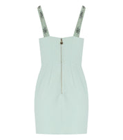 ELISABETTA FRANCHI ACQUA DRESS WITH PEARLS