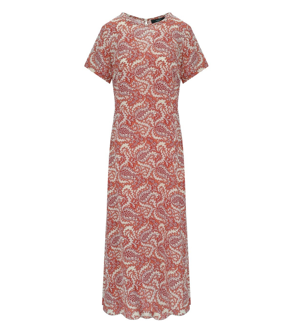 MAX MARA WEEKEND CRESPO ZIEGELROTES LANGES KLEID