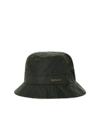 BARBOUR BELSY WAX GREEN BUCKET HAT - S