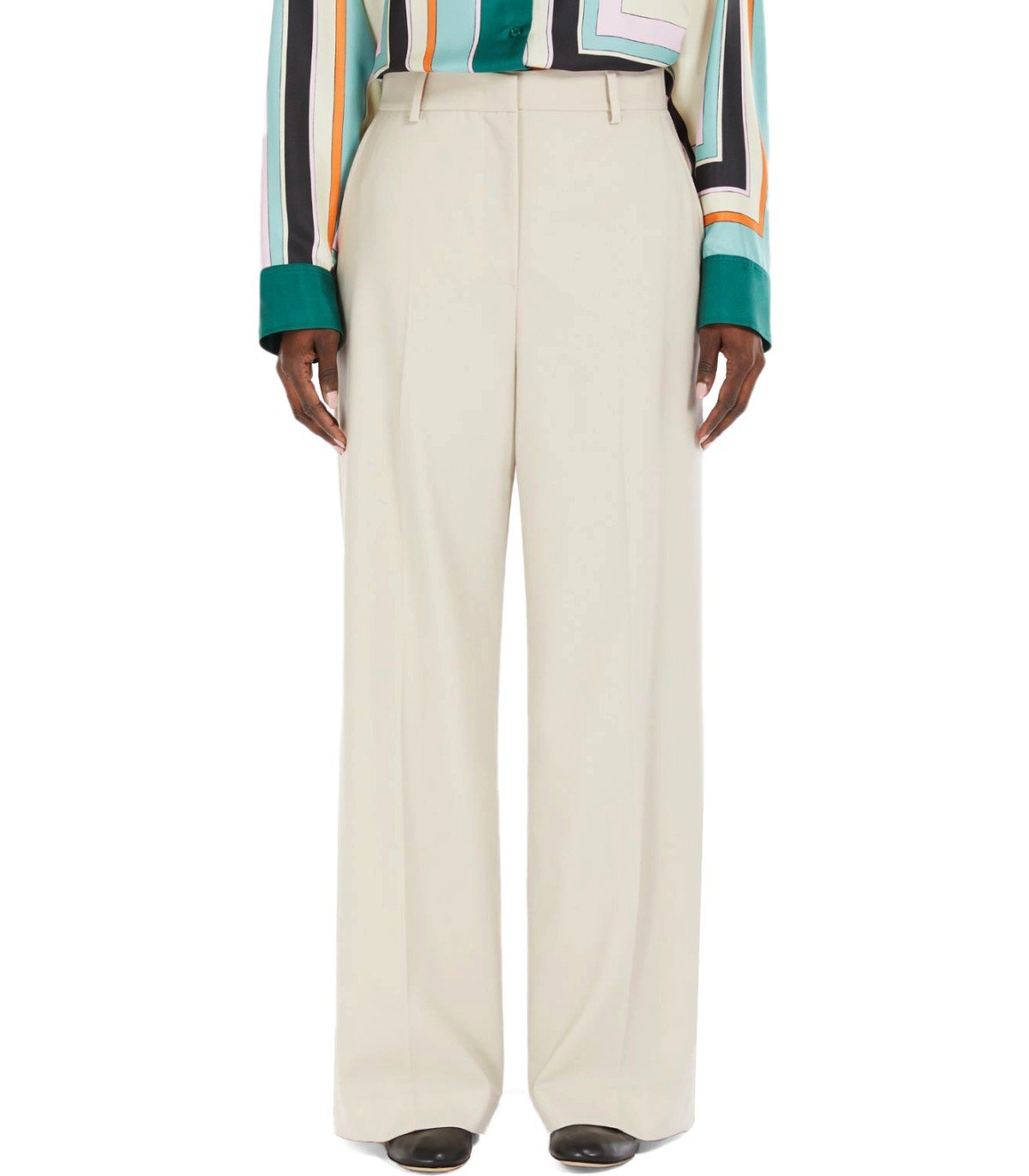 パンツ WEEKEND MAX MARA Women Pants ANGOLA2515131141600011 White MAX MARA WEEKEND ANGOLA SABBIA WIDE LEG PANTS – FerrarisBoutique