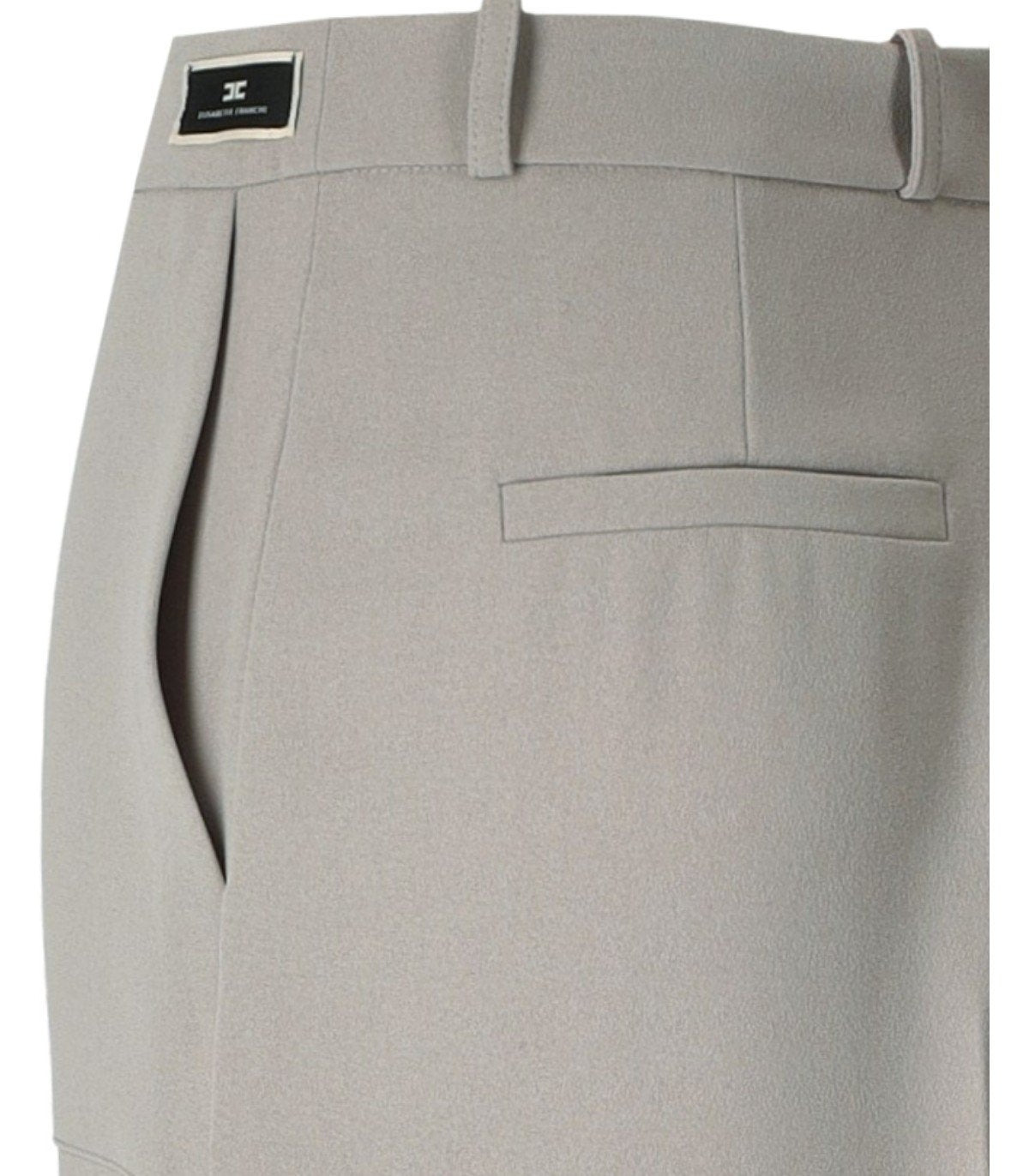 ELISABETTA FRANCHI PEARL GREY WIDE LEG PANTS