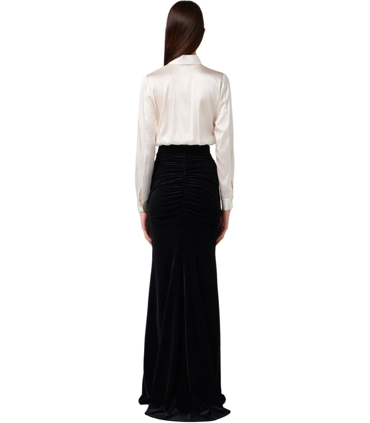 ELISABETTA FRANCHI RED CARPET IVORY AND BLACK DRESS