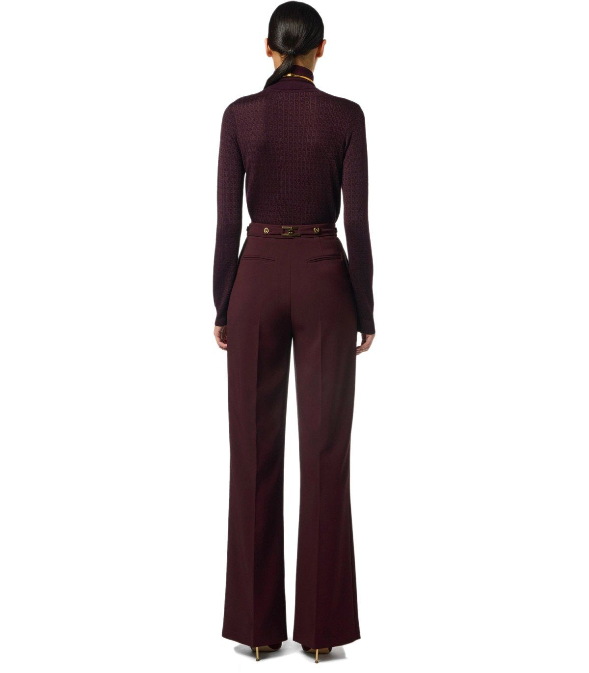 ELISABETTA FRANCHI MERLOT TURTLENECK SWEATER