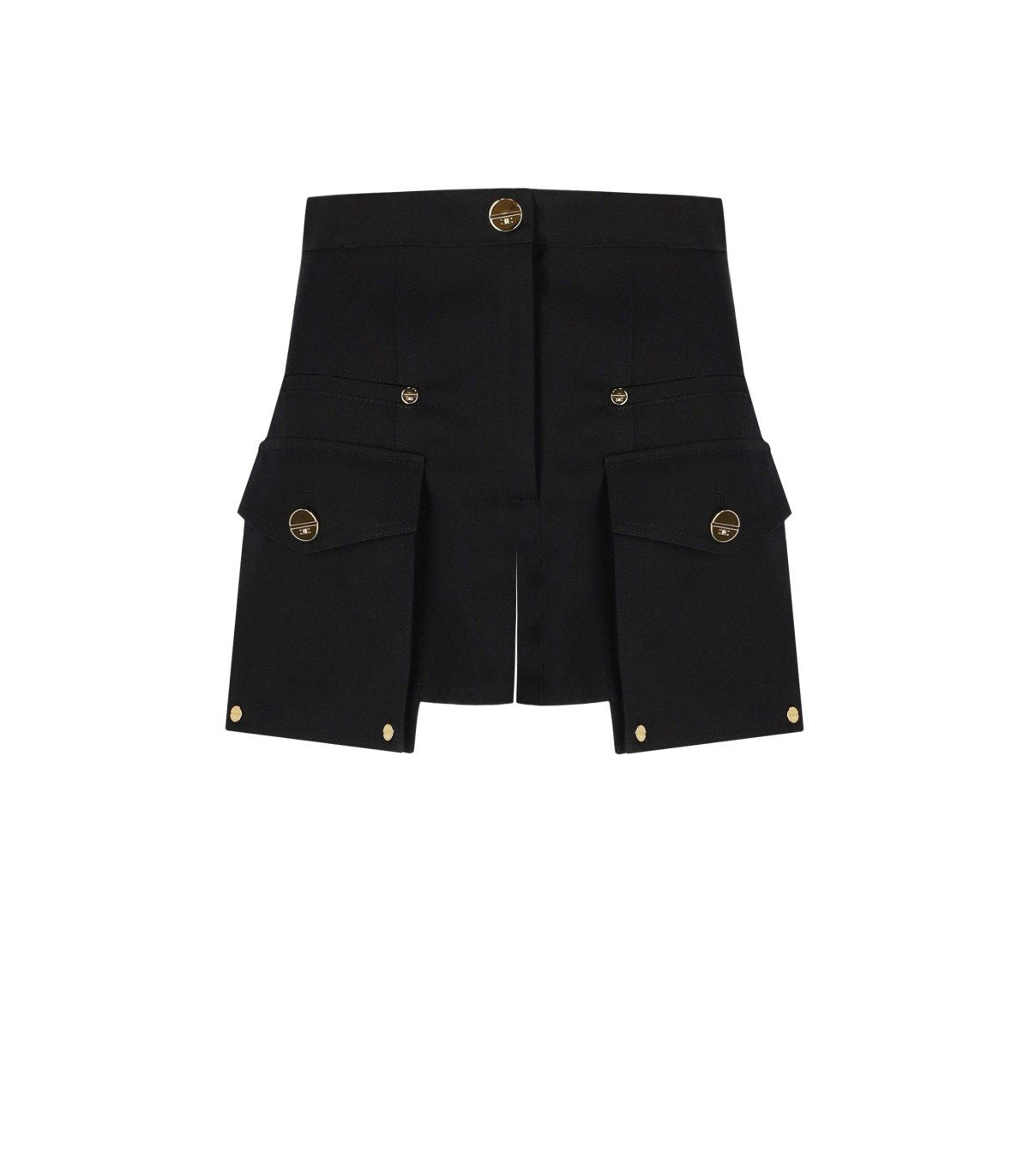 ELISABETTA FRANCHI BLACK SHORTS WITH POCKETS