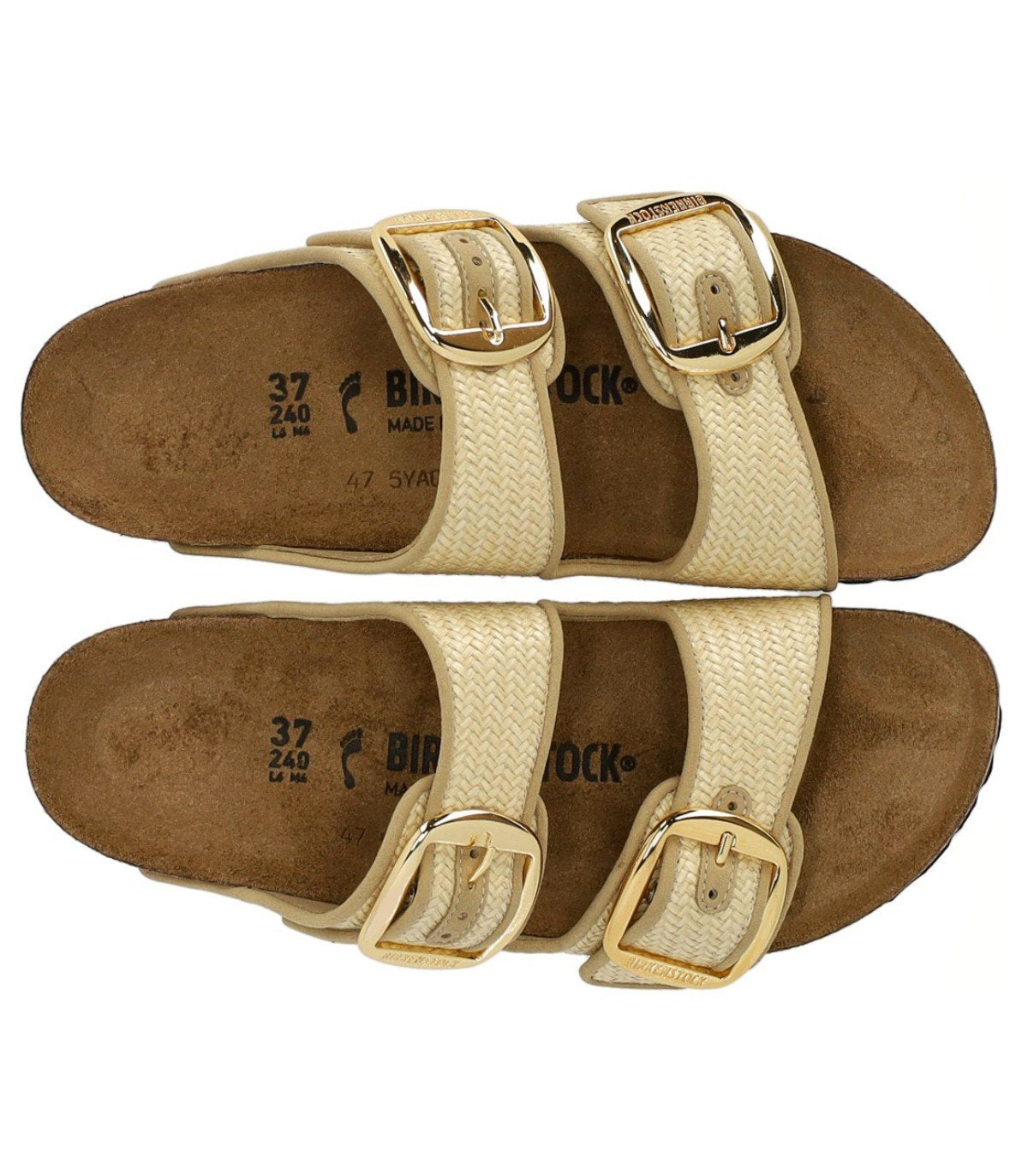 BIRKENSTOCK ARIZONA RAFFIA BIG BUCKLE NATURAL SANDAL