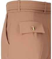 ELISABETTA FRANCHI NUDE PANTS WITH BELT