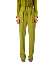 ELISABETTA FRANCHI OLIVE PINSTRIPE PANTS