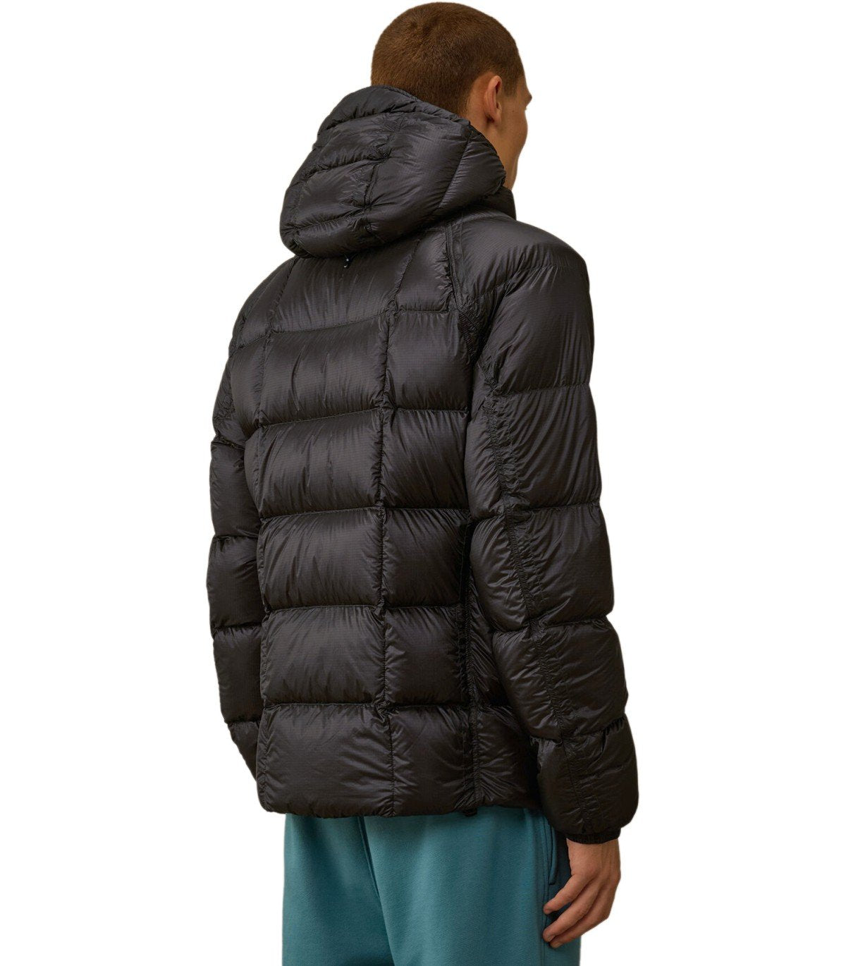 C.P. COMPANY D.D. SHELL BLACK HOODED DOWN JACKET