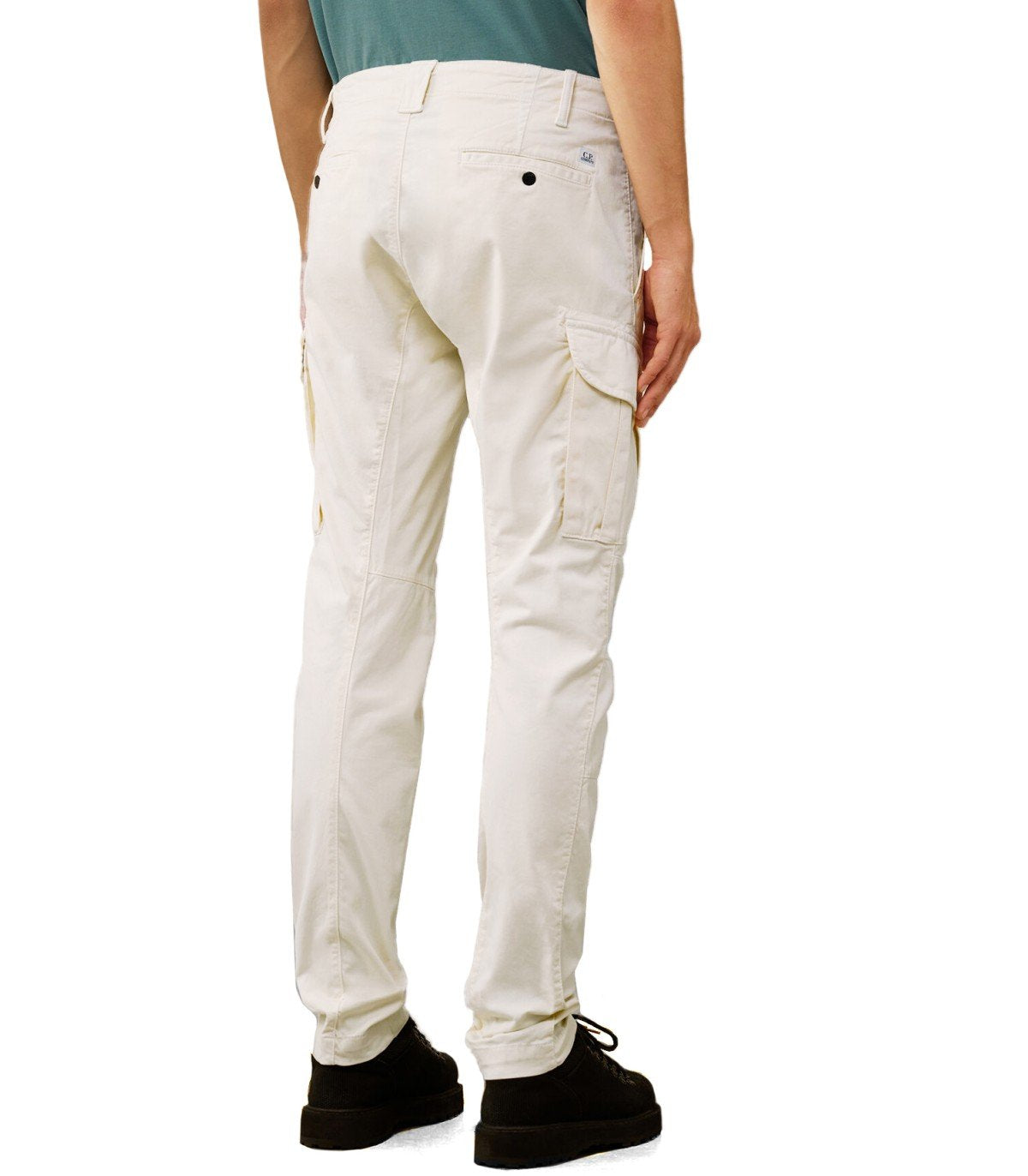 C.P. COMPANY STRETCH SATEEN PISTACHIO SHELL CARGO PANTS