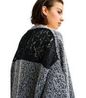 ESSENTIEL ANTWERP INLACE BLACK CARDIGAN