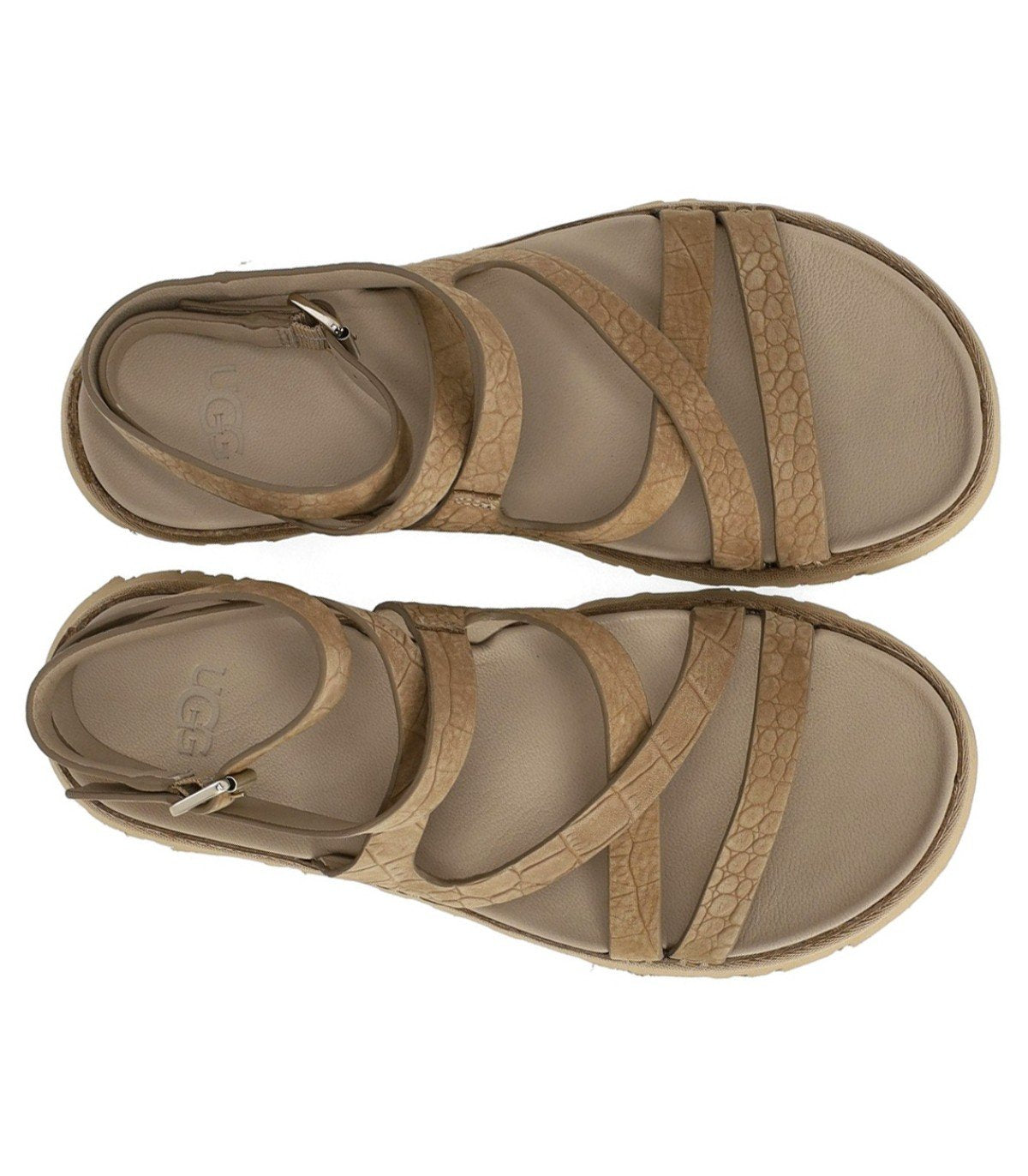 UGG GOLDENGAZE EMBOSSED ANKLE WRAP MUSTARD SEED SANDALE