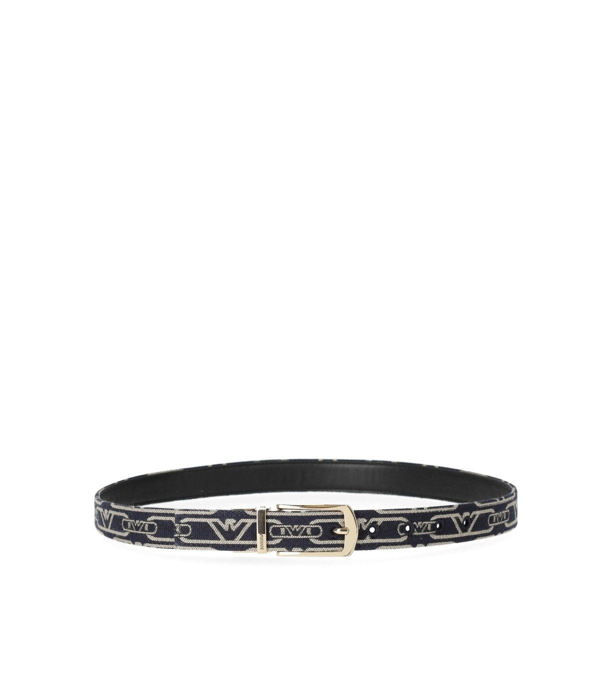 CINTURA REVERSIBILE MONOGRAM BLU ECRU EMPORIO ARMANI