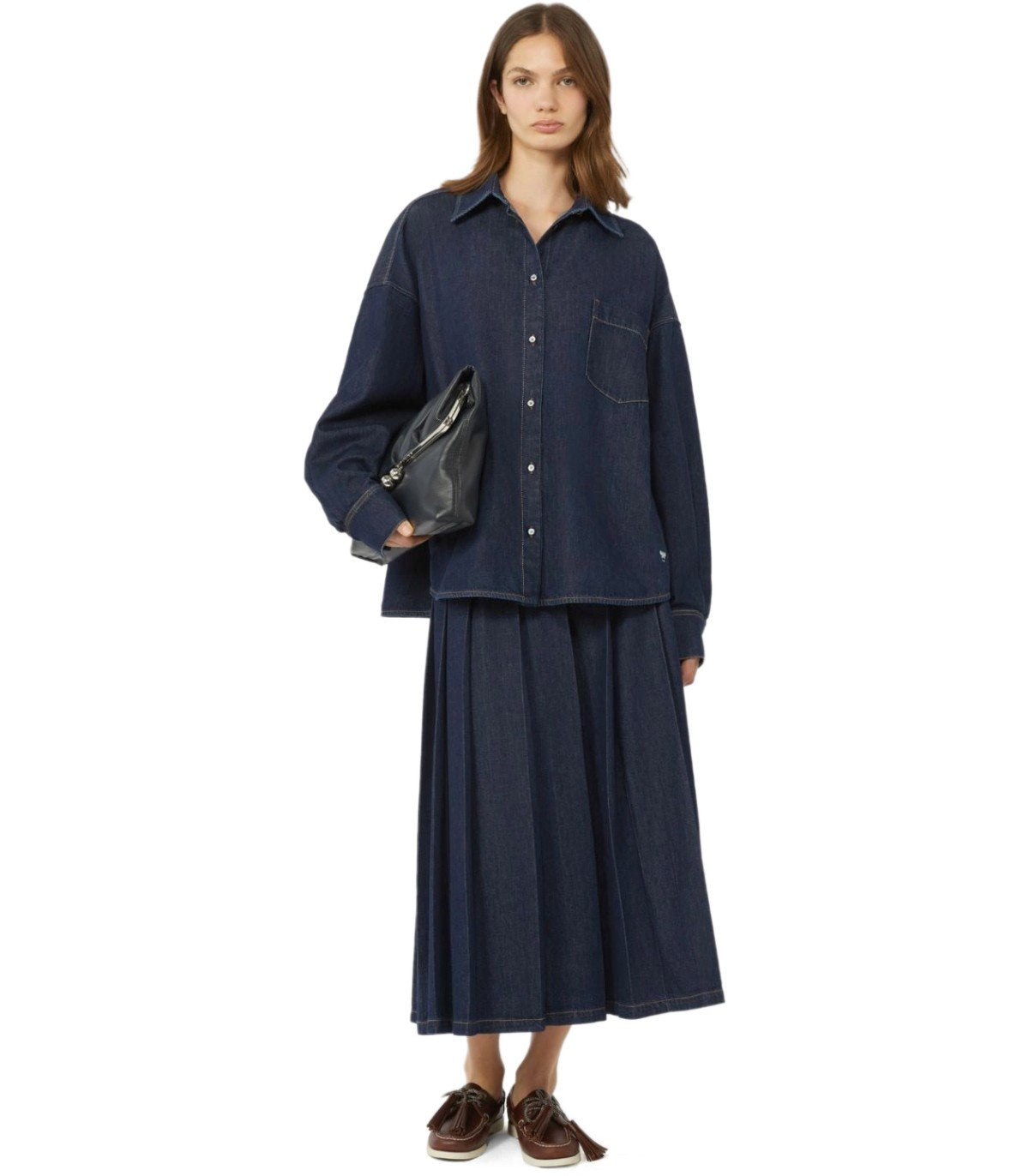JUPE OVALE DENIM BLEUE MAX MARA WEEKEND