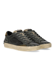 CRIME LONDON DISTRESSED BLACK SNEAKER