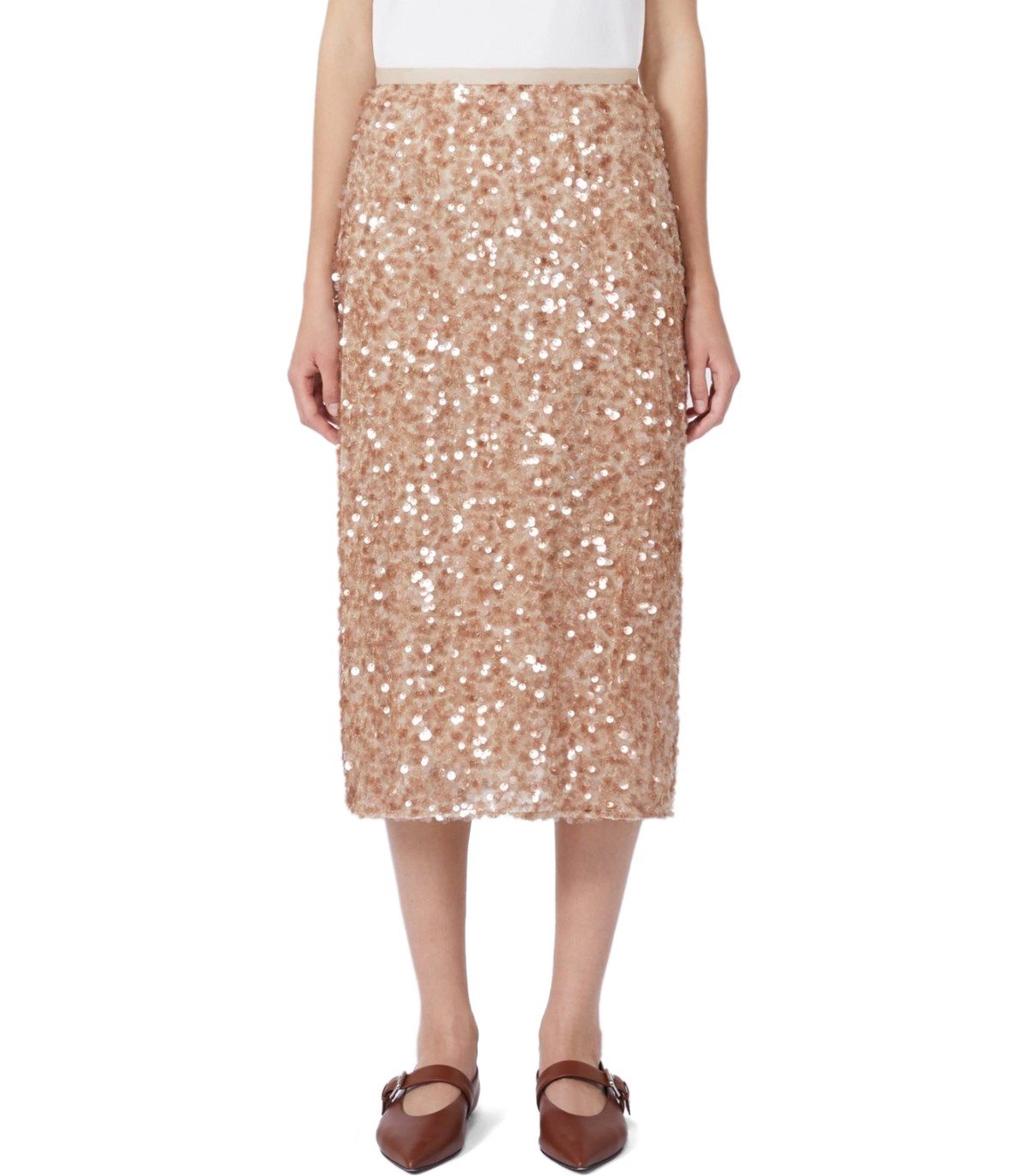 MAX MARA WEEKEND OCCHIO BEIGE MIDI ROCK