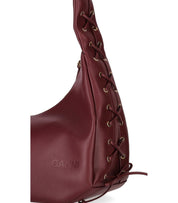 GANNI BURGUNDY MEDIUM HOBO BAG