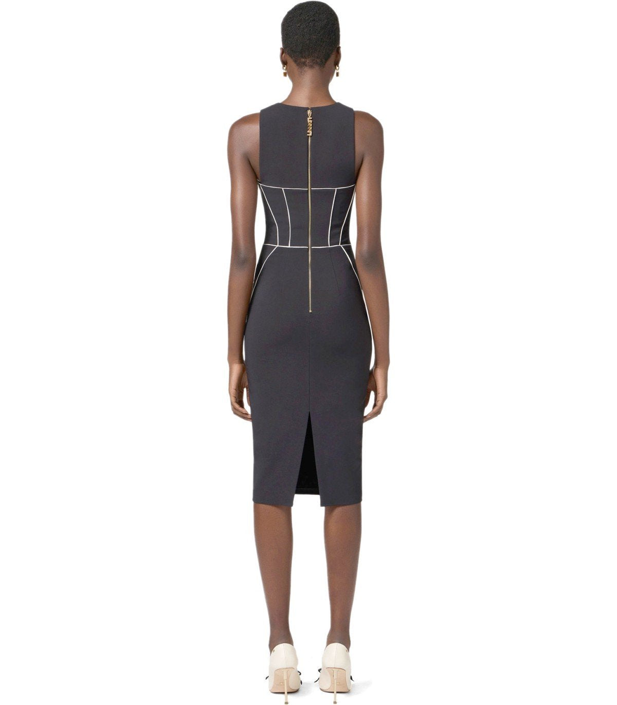 ELISABETTA FRANCHI BLACK SHEATH DRESS