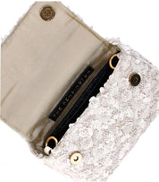 KURT GEIGER KENSINGTON PAILLETTES MINI WEISSE HANDTASCHE