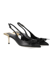 ELISABETTA FRANCHI BLACK SLINGBACK PUMP WITH BOW