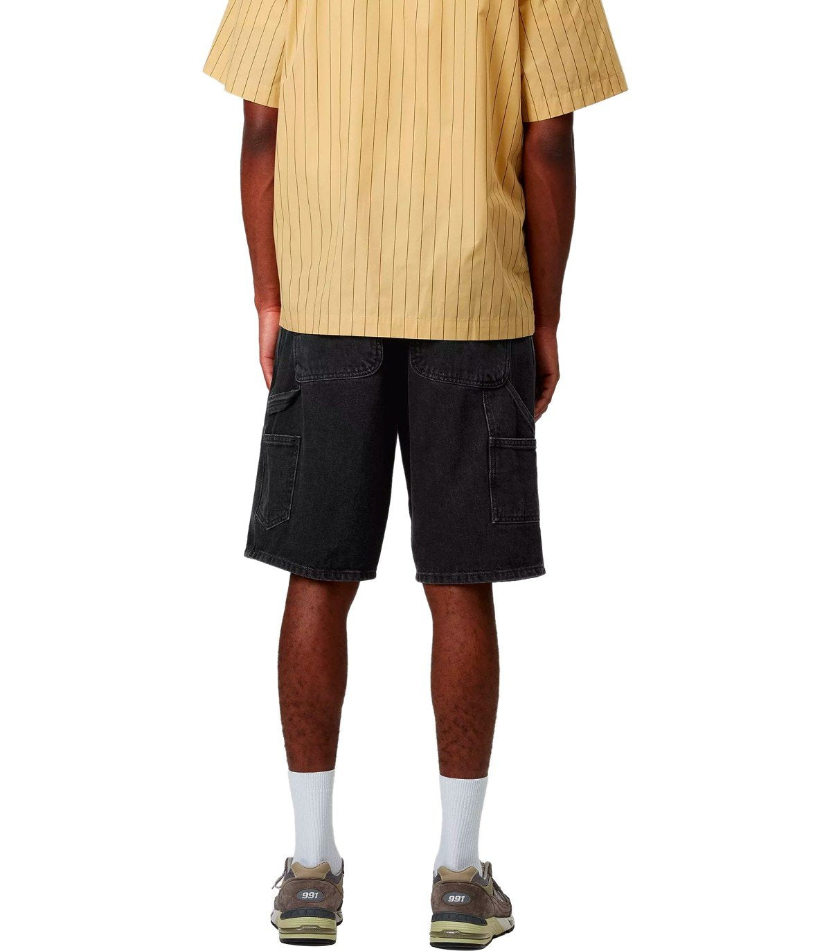 CARHARTT WIP SINGLE KNEE BLACK BERMUDA SHORTS