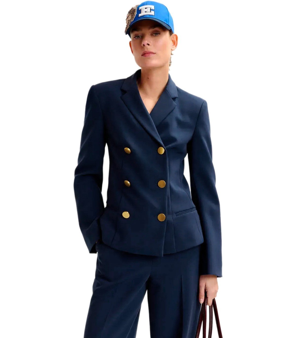 CHAQUETA DE DOBLE BOTONADURA AZUL MARINA ESSENTIEL ANTWERP