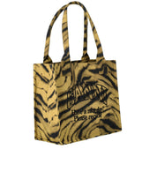 GANNI KHAKI ZEBRA PRINT SHOPPER