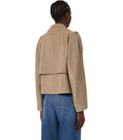 MAX MARA WEEKEND MAGA BEIGE CROPPED TRENCHCOAT