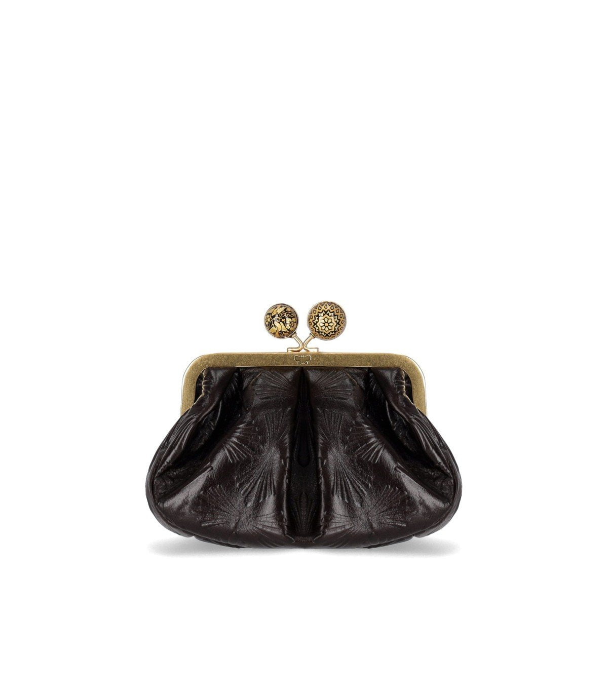 MAX MARA WEEKEND PASTICCINO SPANISH HERITAGE SMALL BRUIN CLUTCH