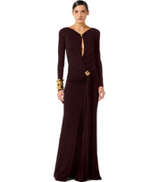 ELISABETTA FRANCHI RED DUNKLEBRAUNES KLEID